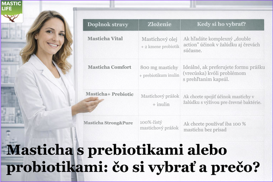 Masticha s prebiotikami alebo probiotikami: čo si vybrať a prečo?