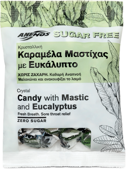 Cukríky s mastichou a eukalyptom, bez cukru 70 g
